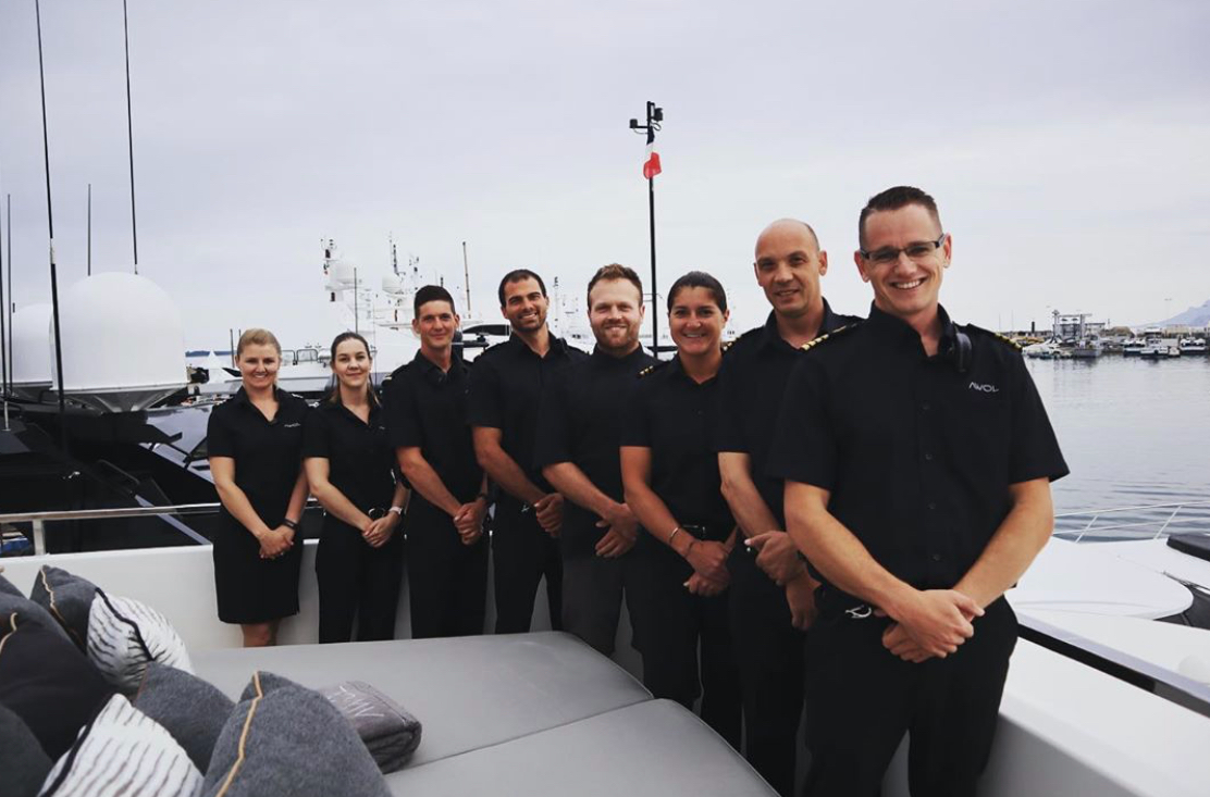 luxury yacht crew onboard